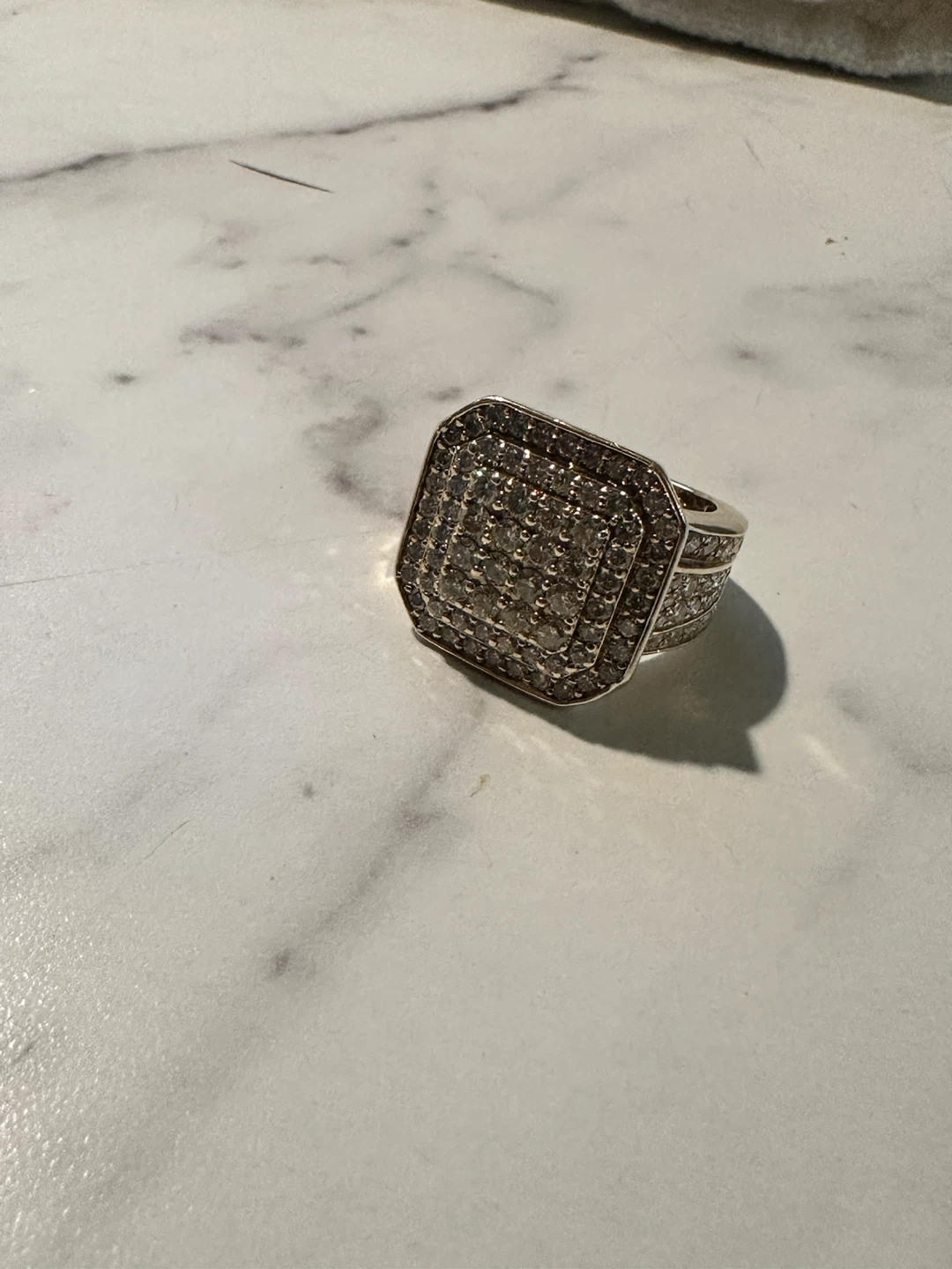 Solid Gold ring with diamonds-13g - photo 3