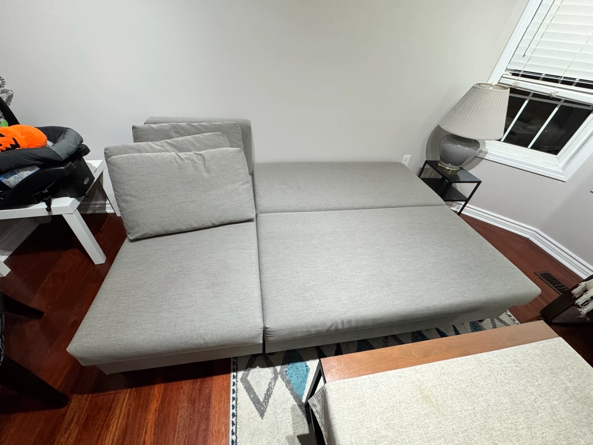 Grey Sectional Sofa with Storage+ middle table