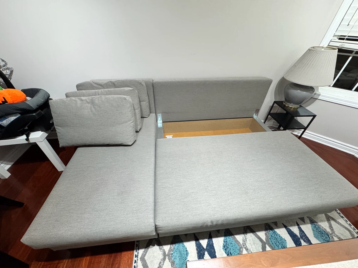 Grey Sectional Sofa with Storage+ middle table - photo 3