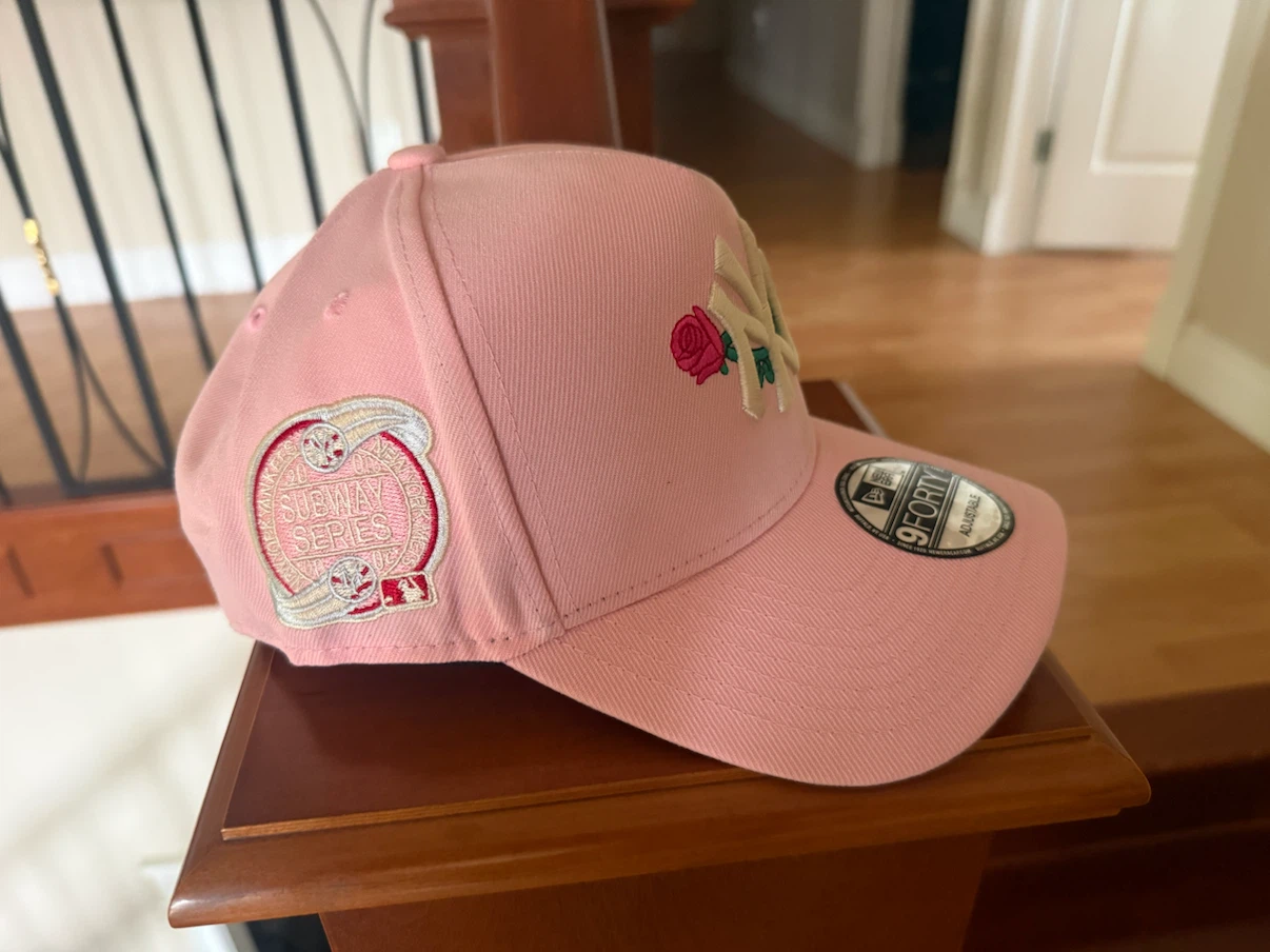 New York Adjustable Pink with white rose logo Cap (New) - photo 2