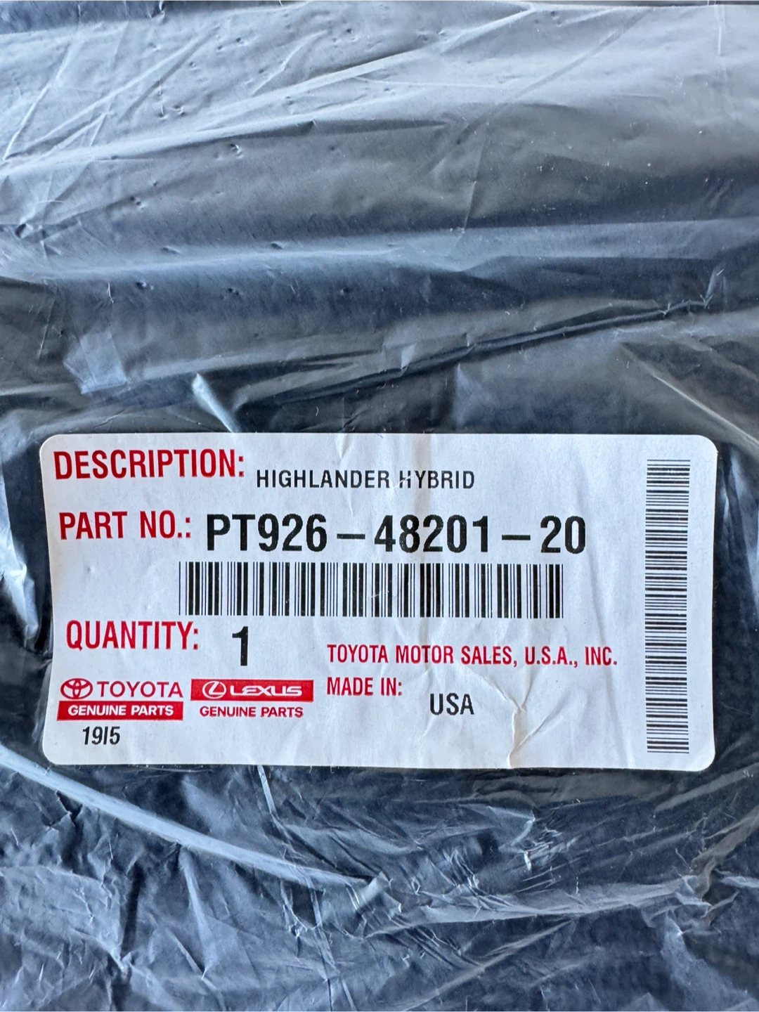 2026 Toyota Highlander Hybrid Floor Mat PT926-48201-20 - photo 3