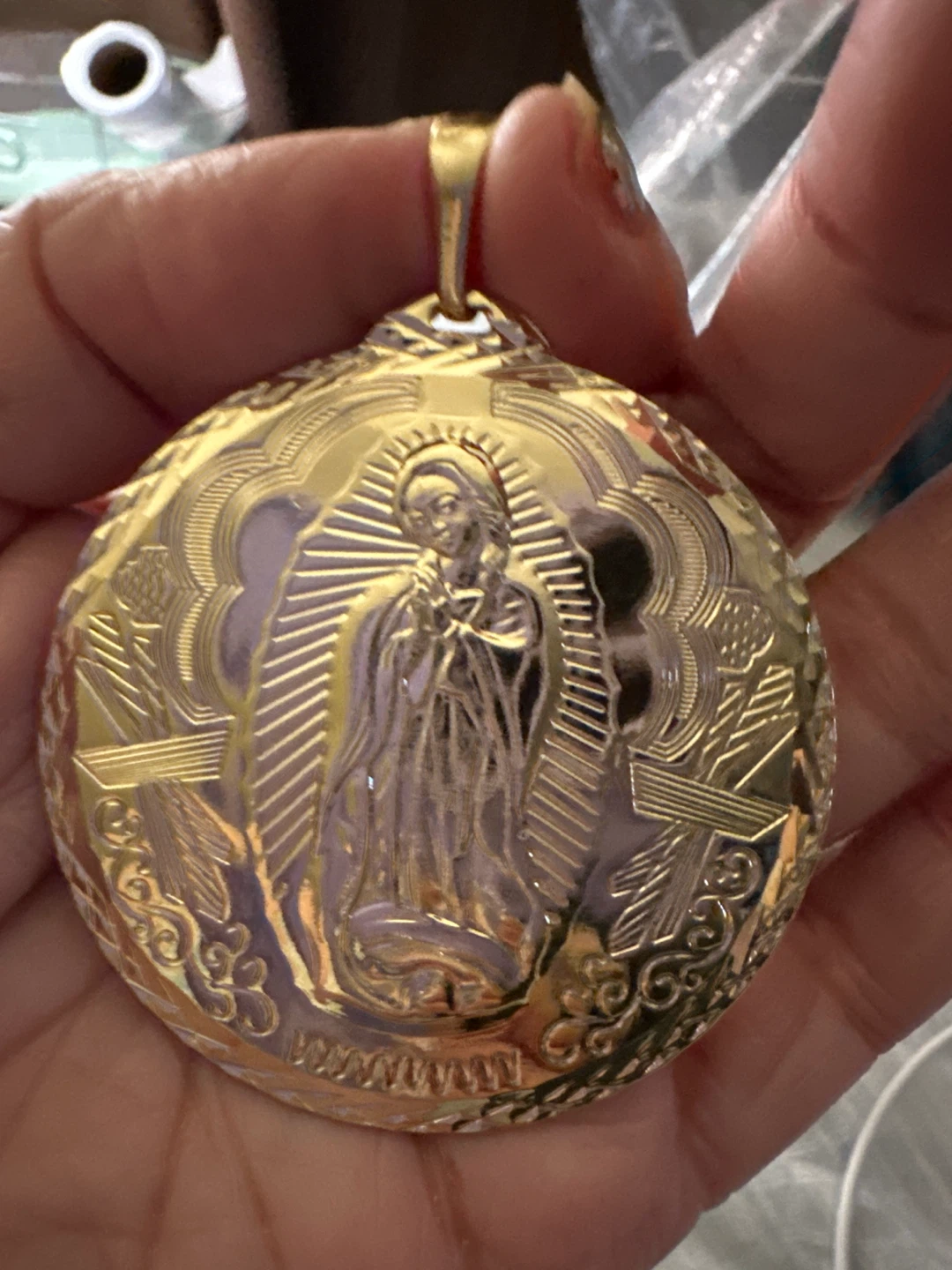 14k Gold laminated Virgin MaryGuadalupe Pendant