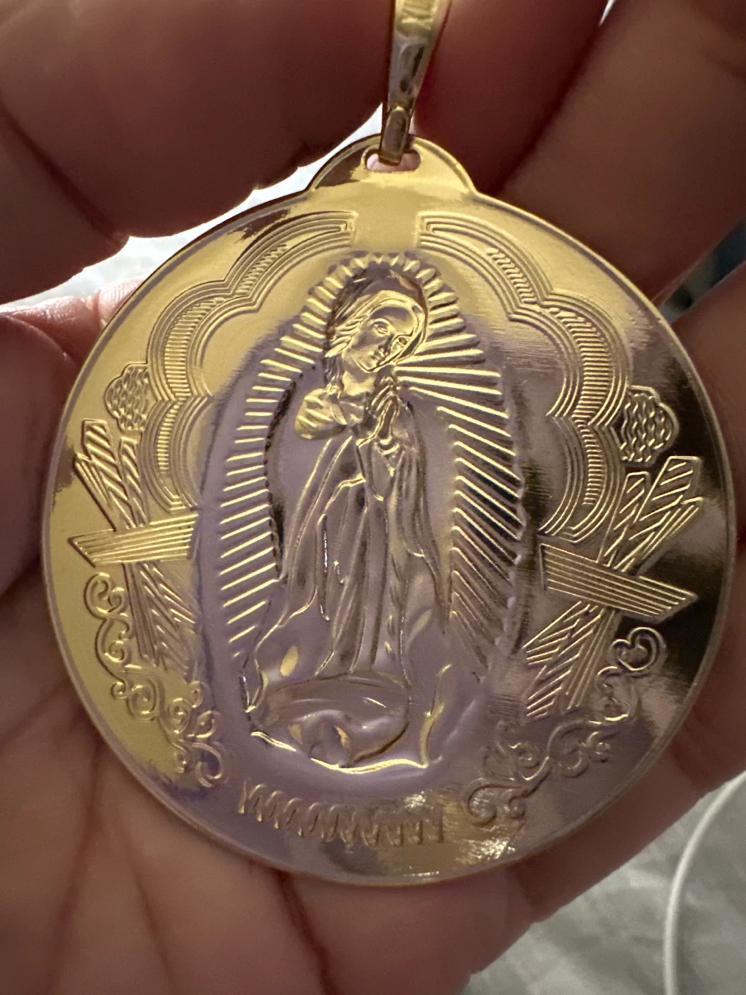 14k Gold laminated Virgin MaryGuadalupe Pendant - photo 2