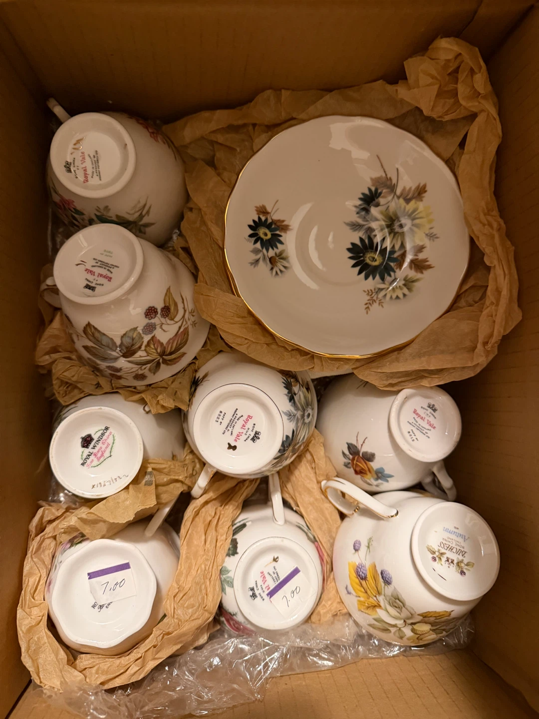 8 sets of Vintage English Bone China Teacups & Saucers Lot