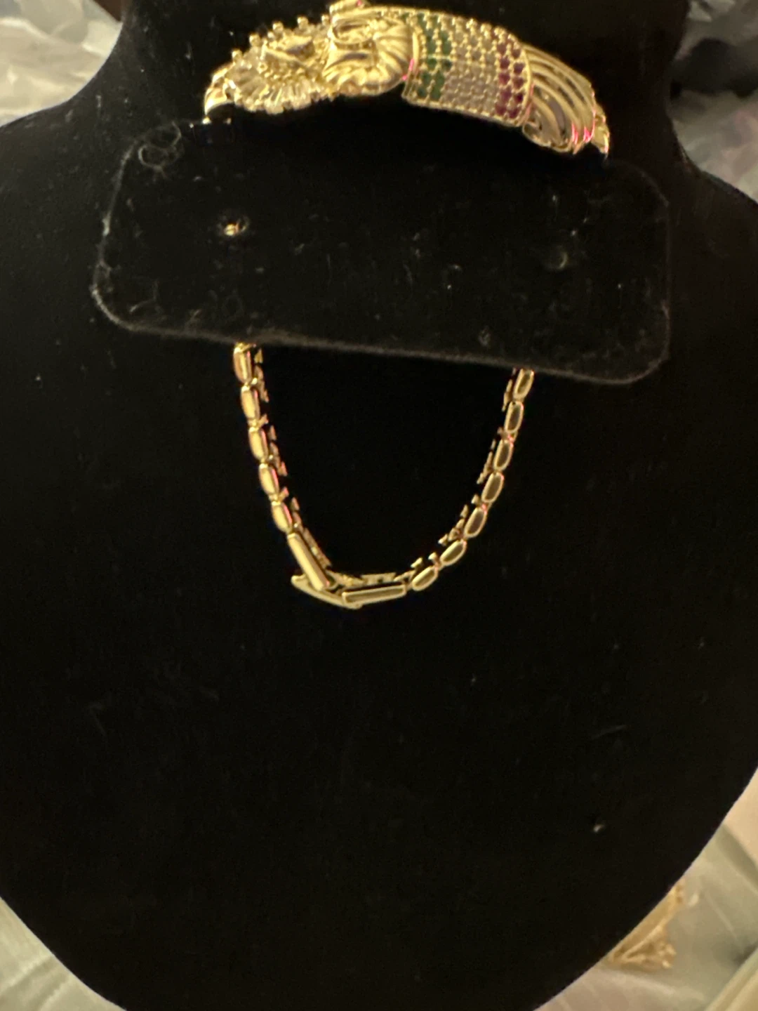 14k Gold laminated Religious San Benito Pendant with Chain - photo 3