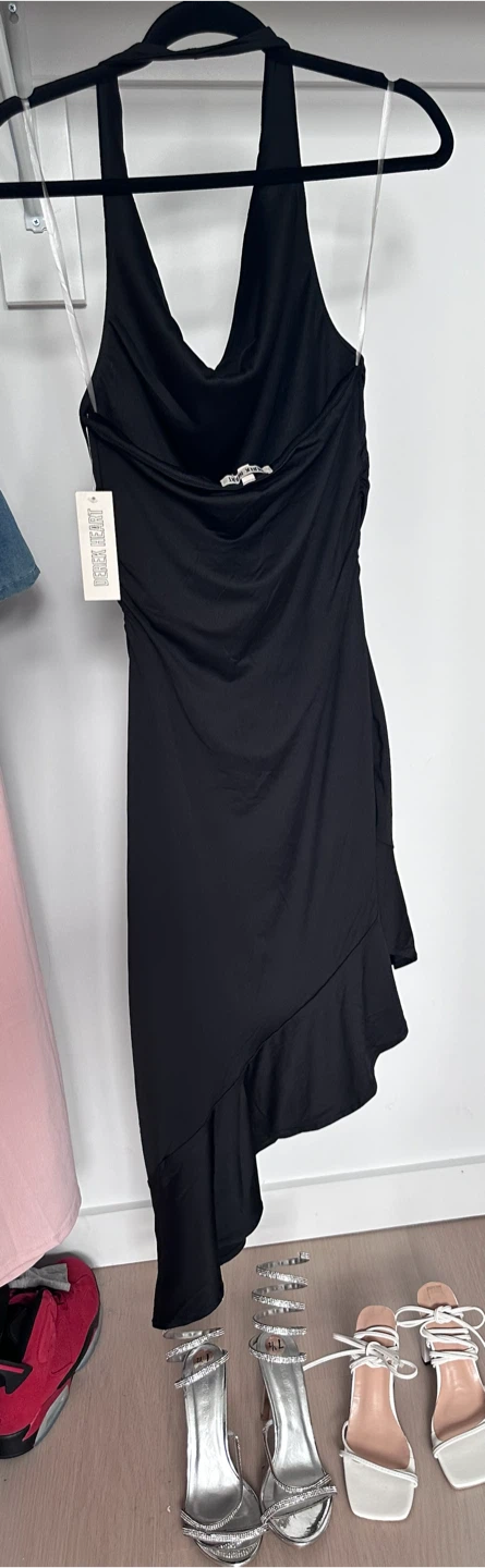 Black Ruched Ruffle Dress - photo 2