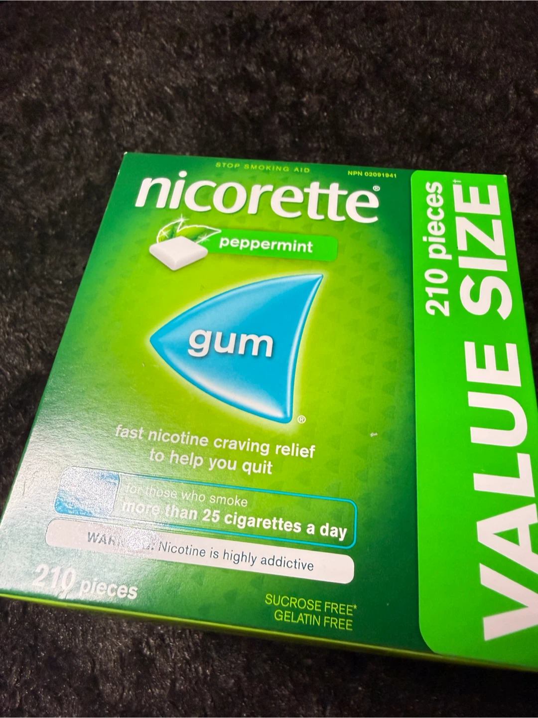 Nicorette Peppermint Gum, 210 Pieces