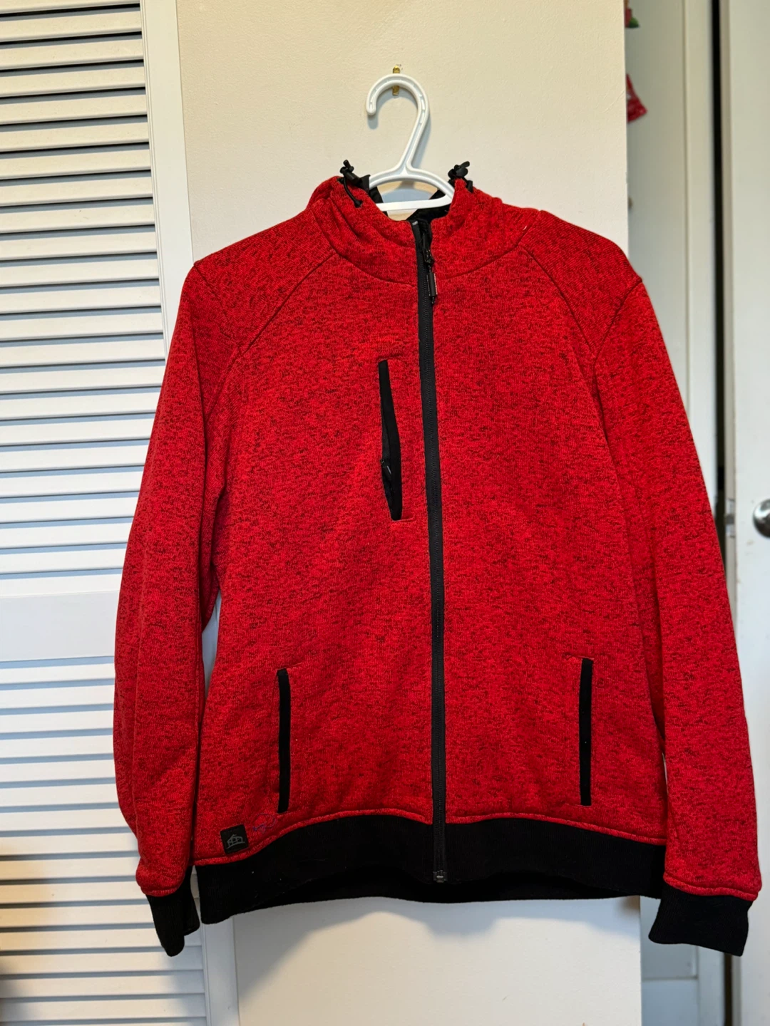 Red & Black Fleece Zip-Up Hoodie Jacket