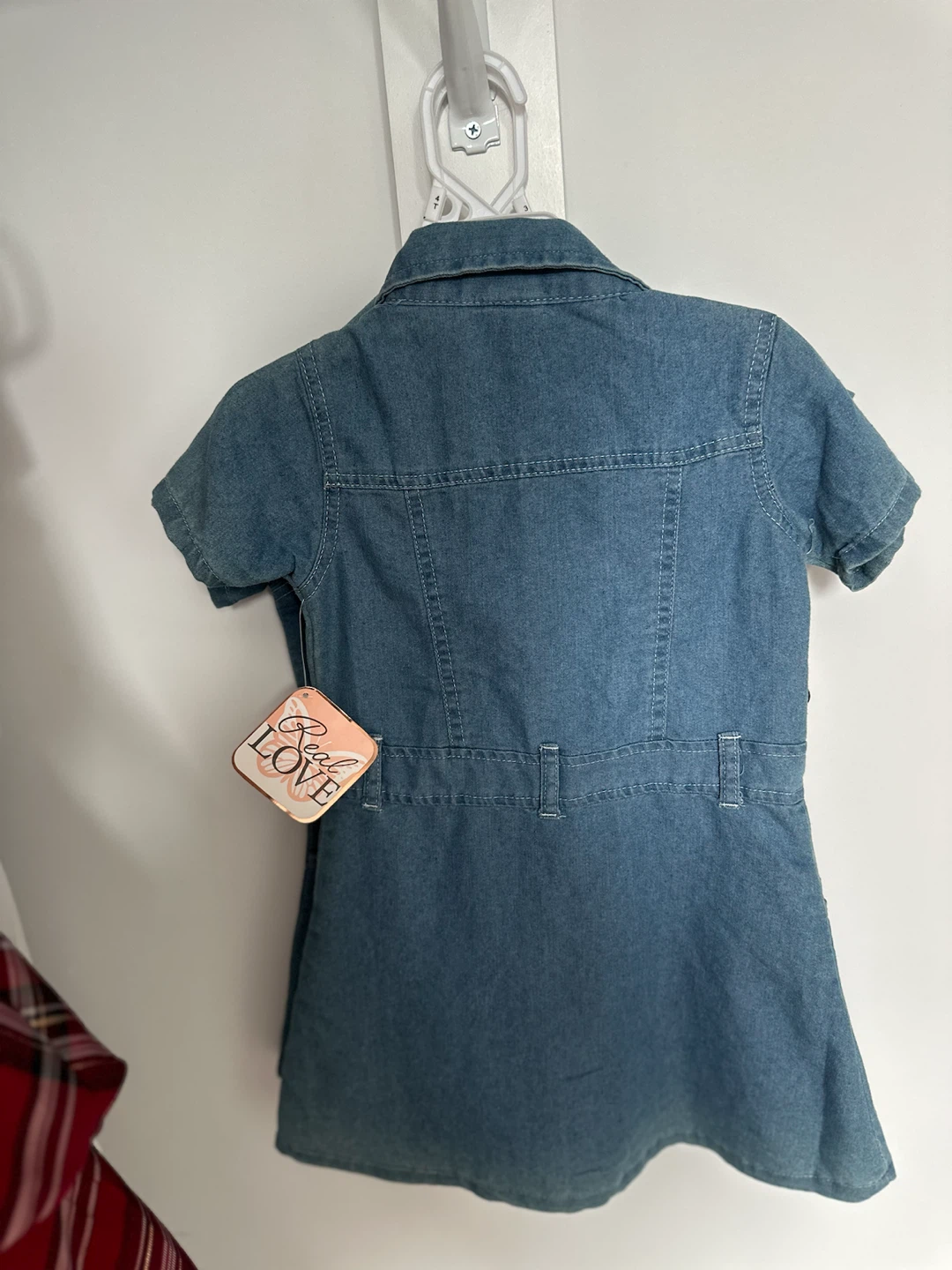 Real Love Denim Dress with Rhinestone Buttons - photo 2