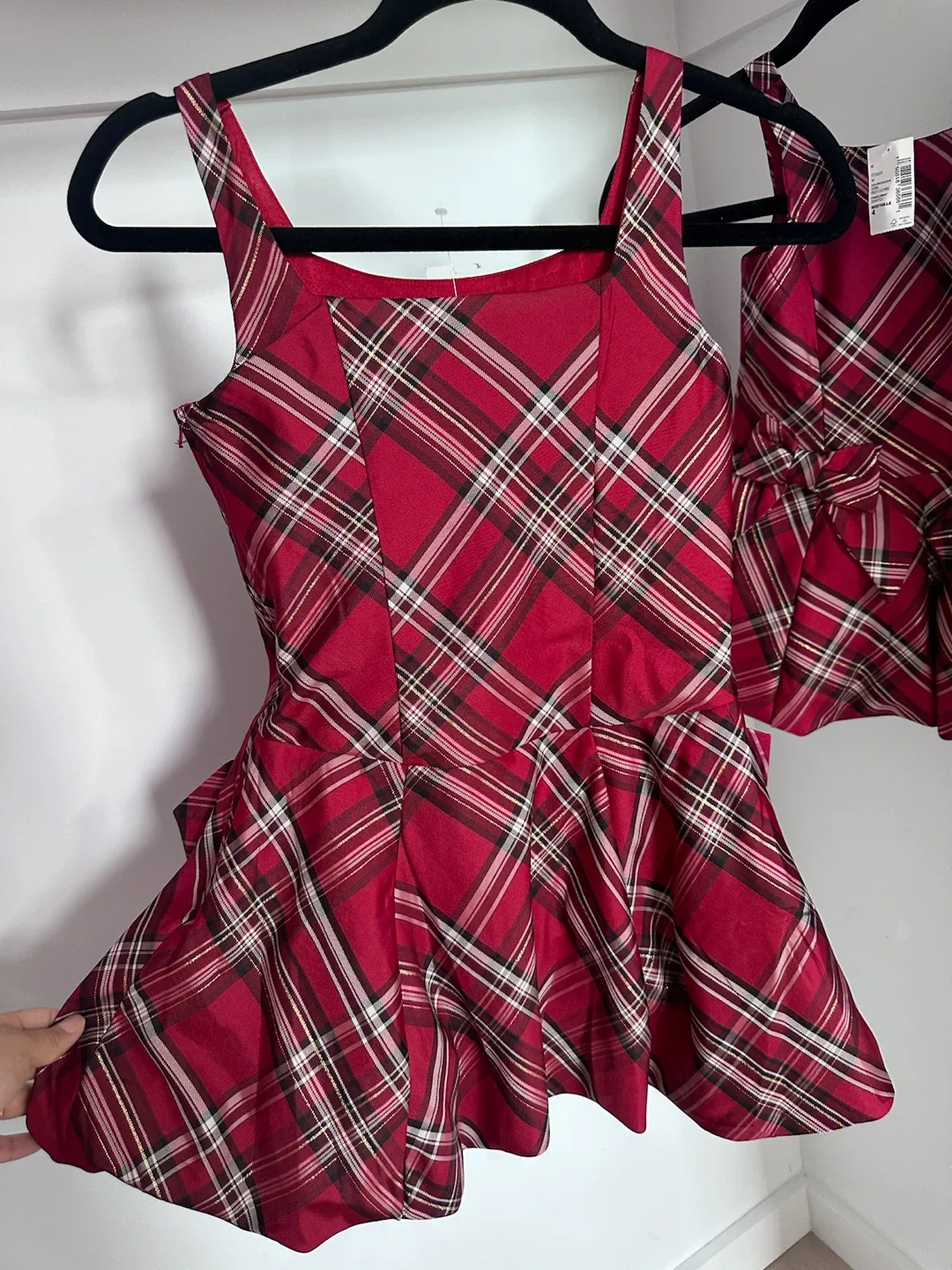 Girls Plaid Dress Set