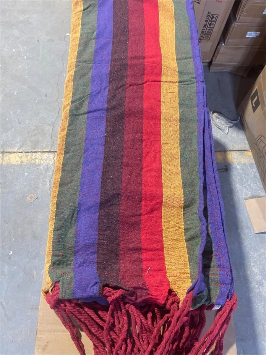 Rainbow Striped Hammock with Straps and Carabiners - photo 5