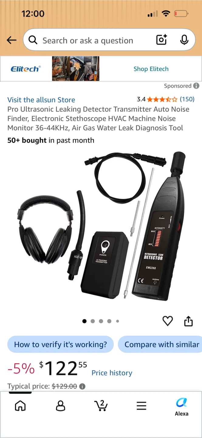 Elitech Pro Ultrasonic Leak Detector EM2268