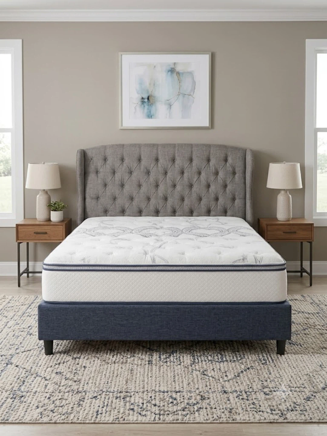 KING SIZE Bed Set - Headboard, Box Spring, Frame & Mattress - photo 3