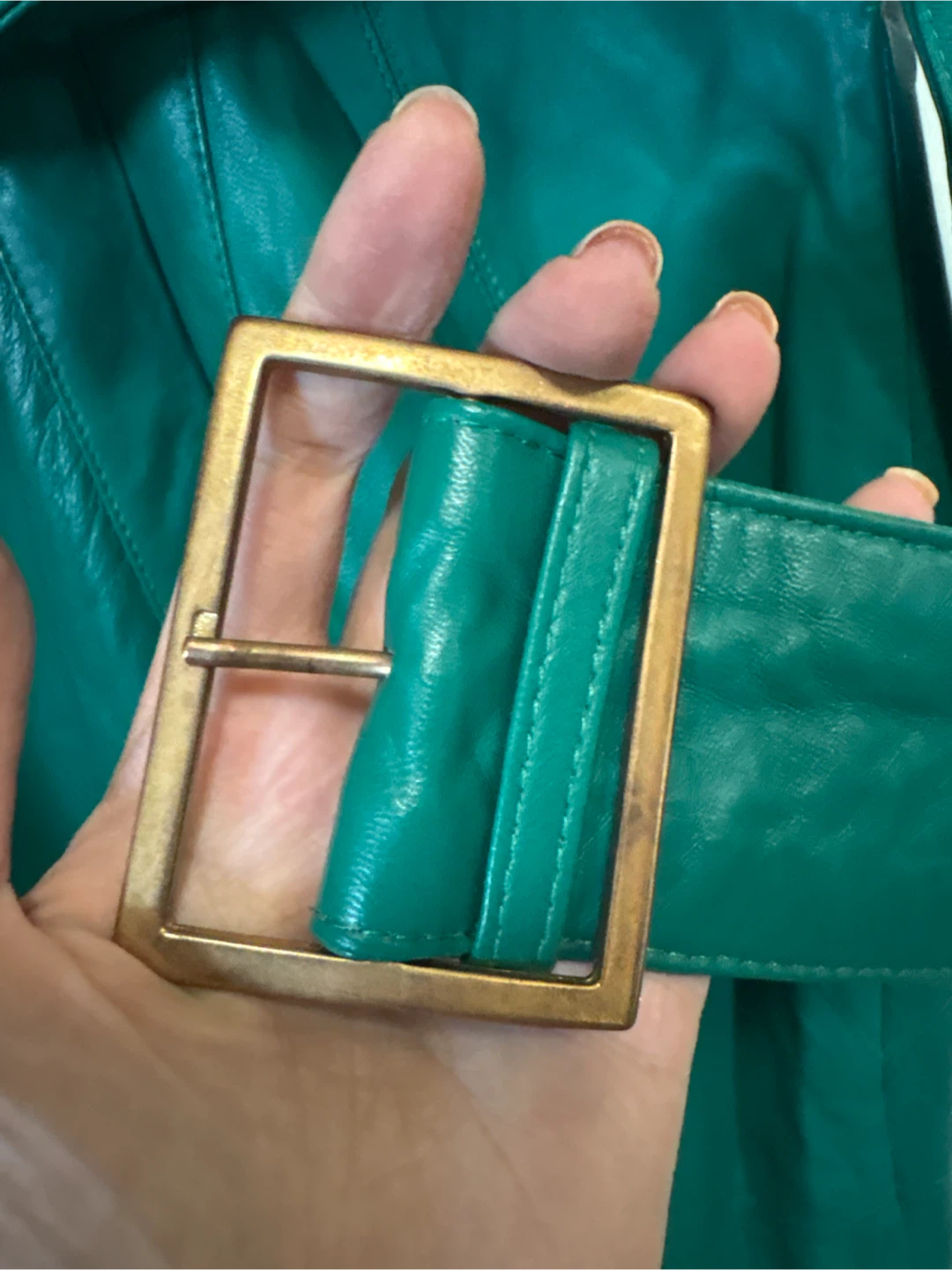 Karen Millen Original Forever Leather Green Dress - photo 3