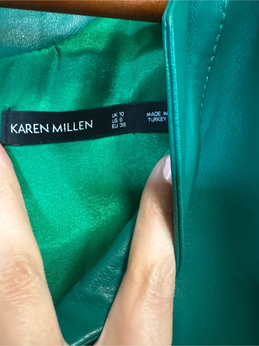 Karen Millen Original Forever Leather Green Dress - photo 4