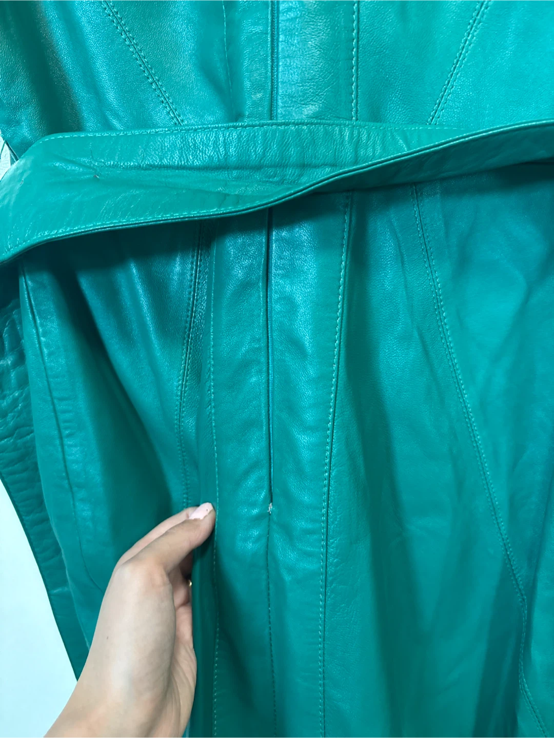 Karen Millen Original Forever Leather Green Dress - photo 5