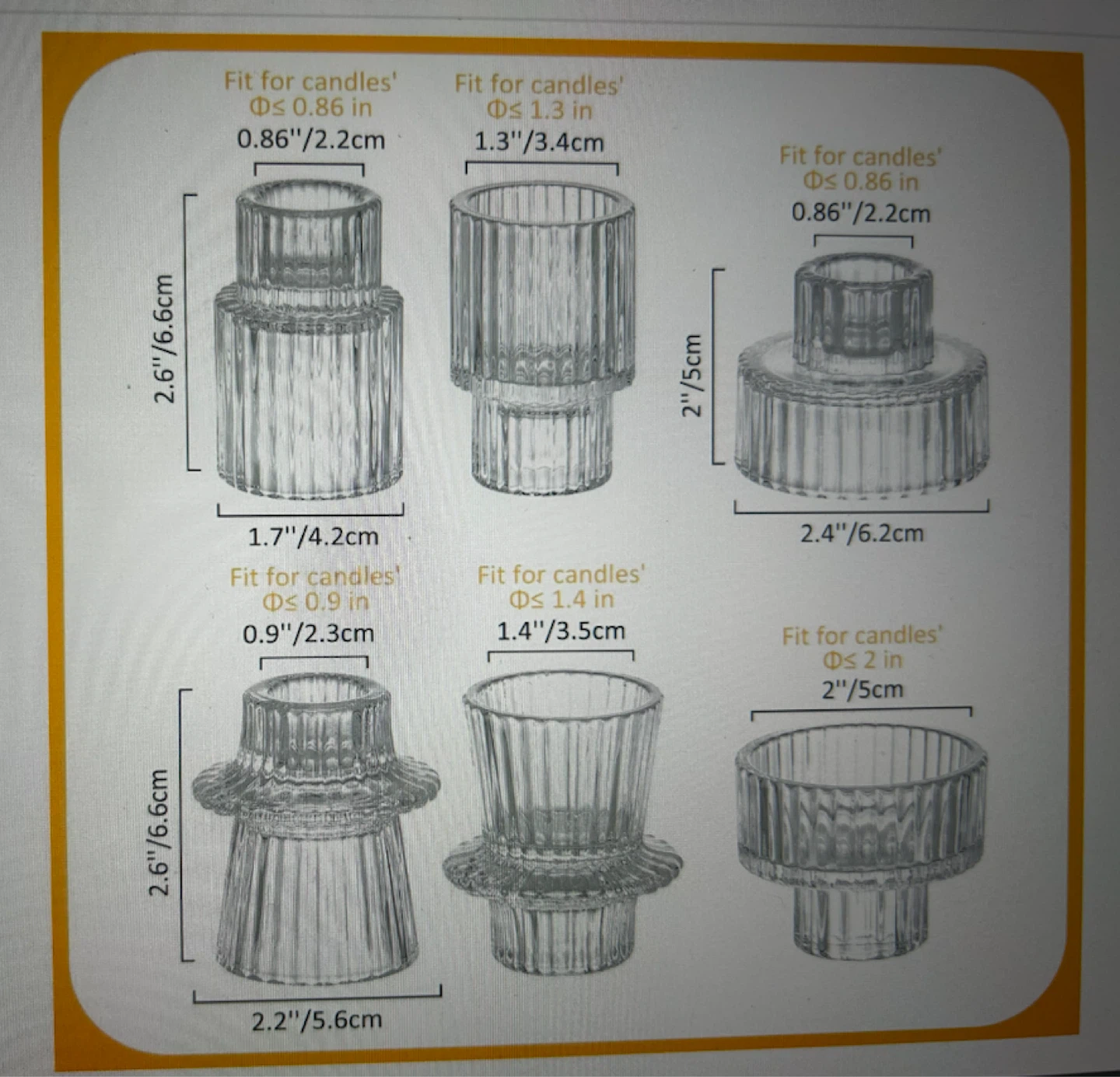 Glass Candlestick Holders (Set of 12) - photo 4