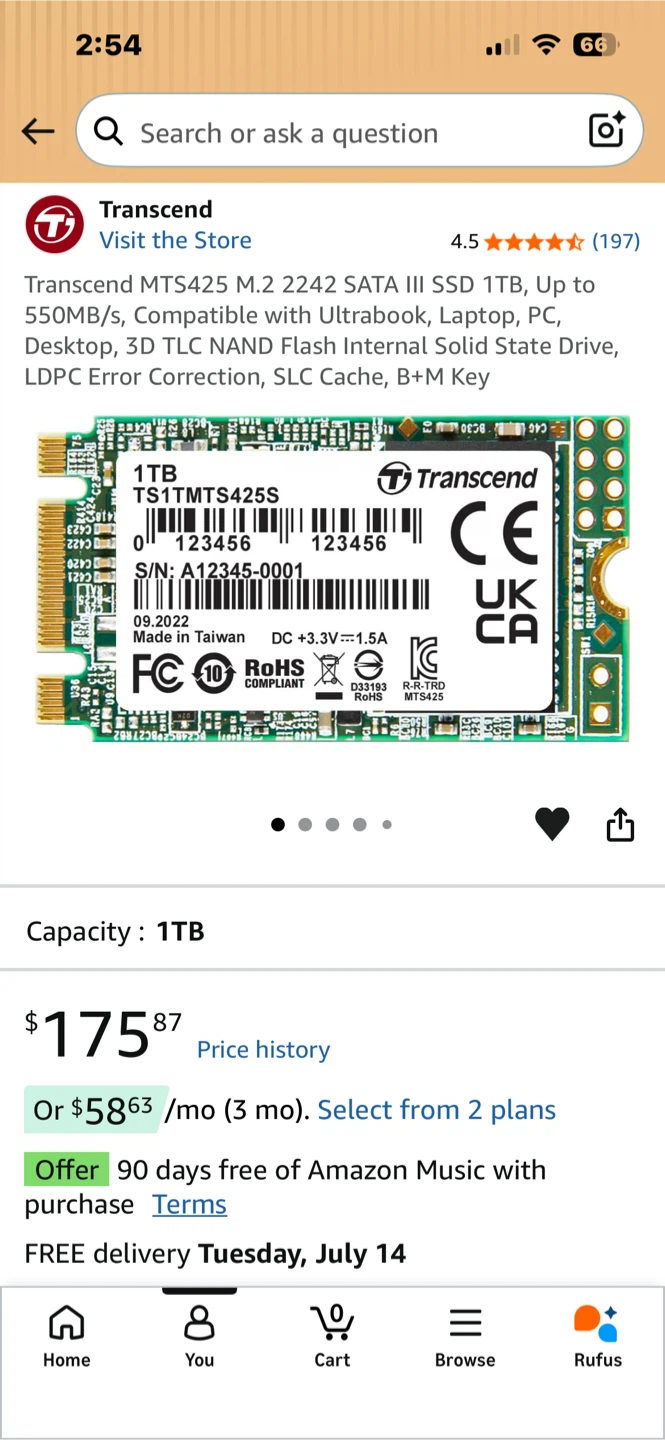 Transcend 1TB M.2 SSD 425S - photo 2