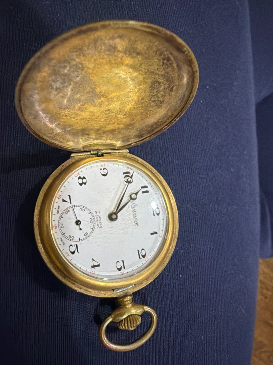Vintage Elvence Pocket Watch - Gold Tone