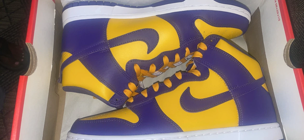 Nike Dunk High Retro Lakers Shoes - photo 3