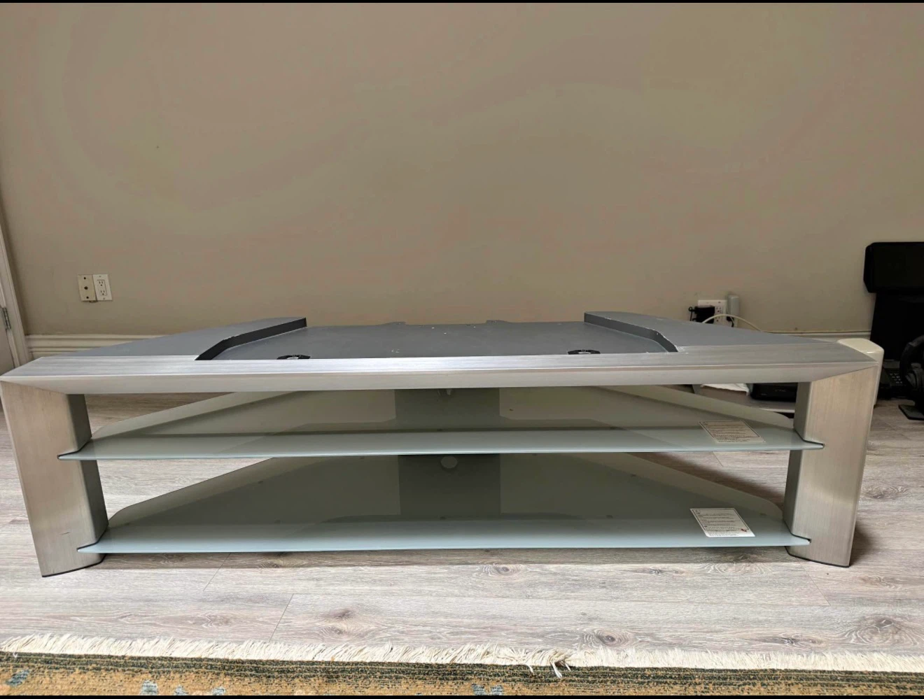 Glass Tv Table with Shelves