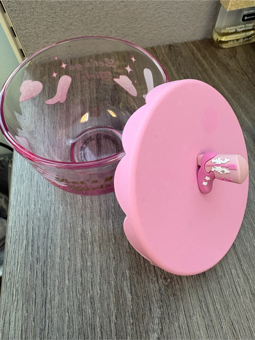Pink Cowboy Boot Bowl with Lid - photo 2