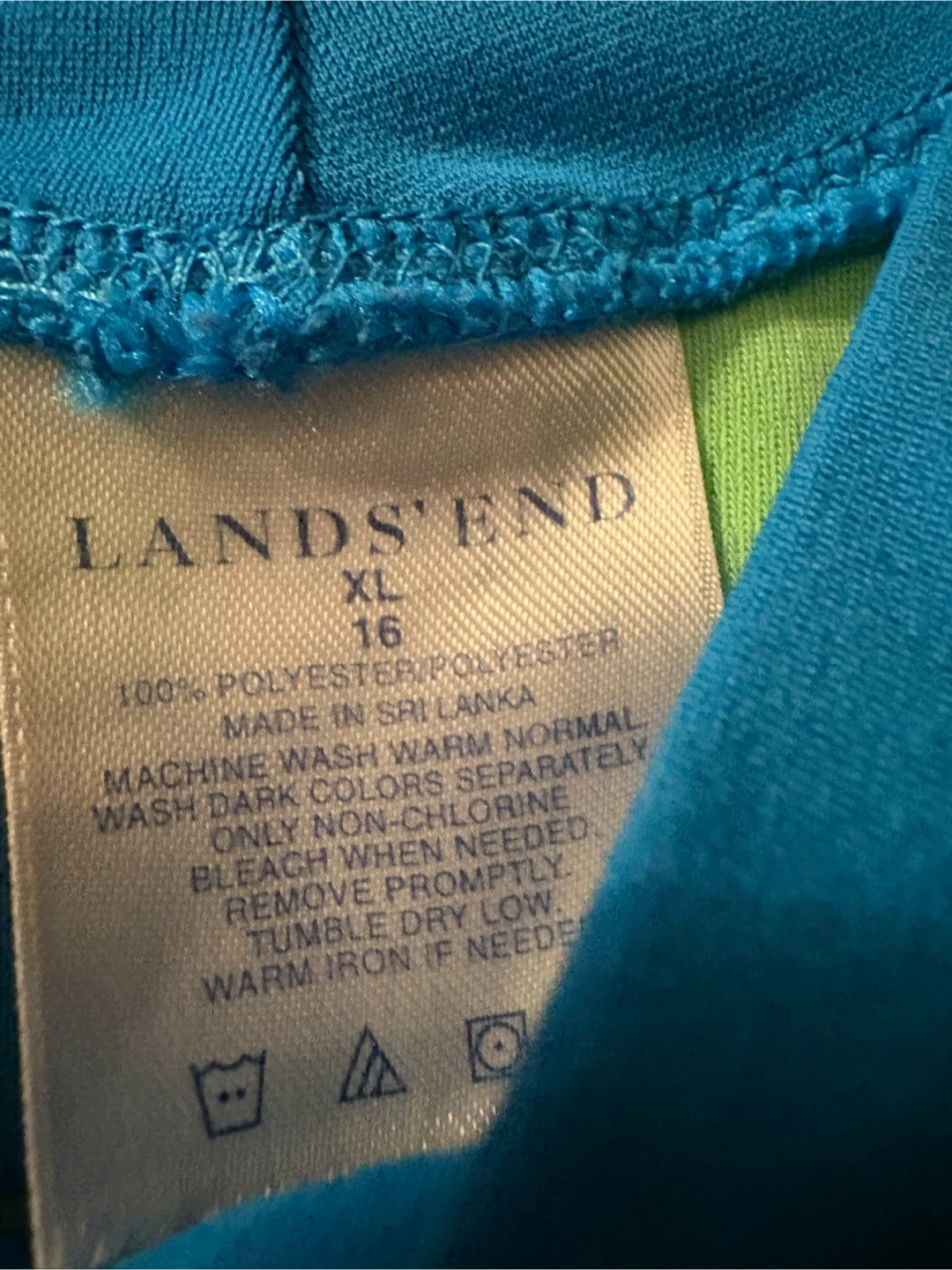Lands' End Blue & Green Striped Rash Guard Swim Set XL - photo 3
