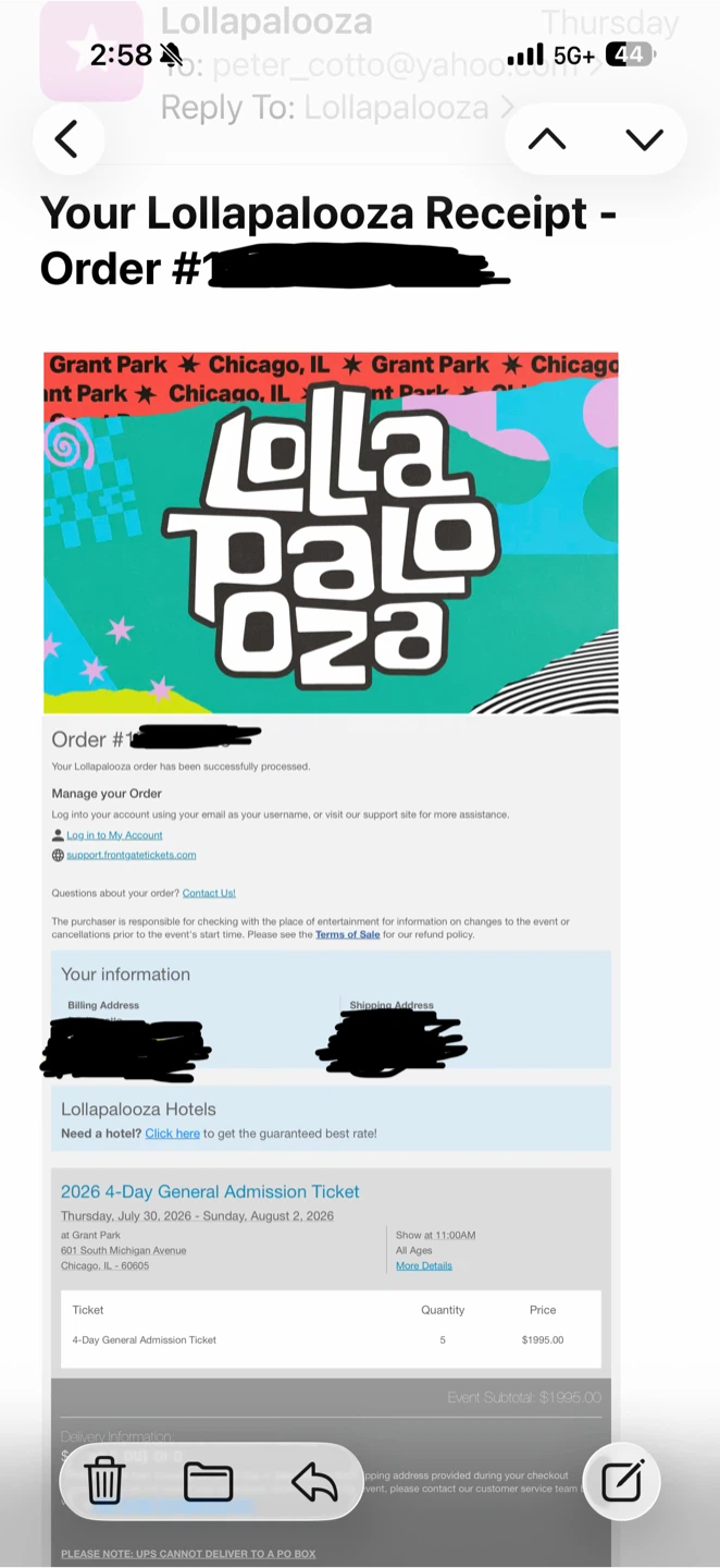Lollapalooza 2026 4-Day General Admission Tickets - photo 2