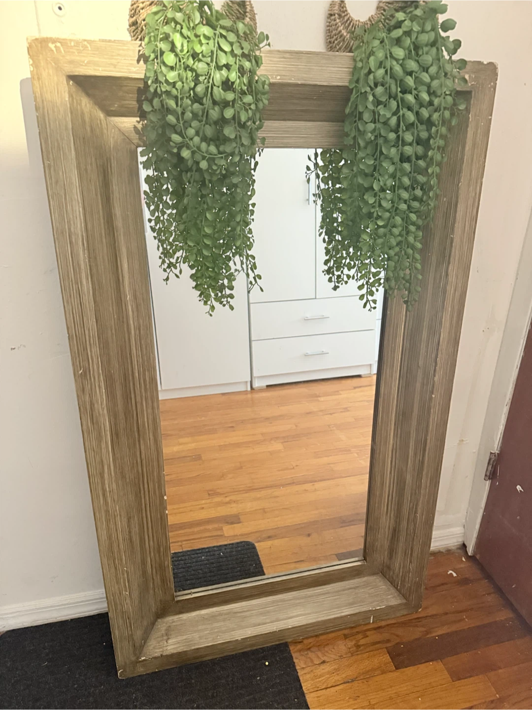Rustic Wood Frame Wall Mirror
