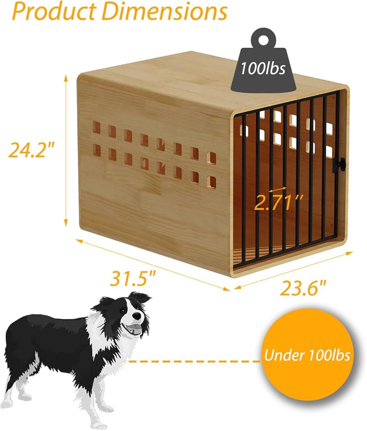 Timechee Wooden Furniture Dog Crate - photo 2
