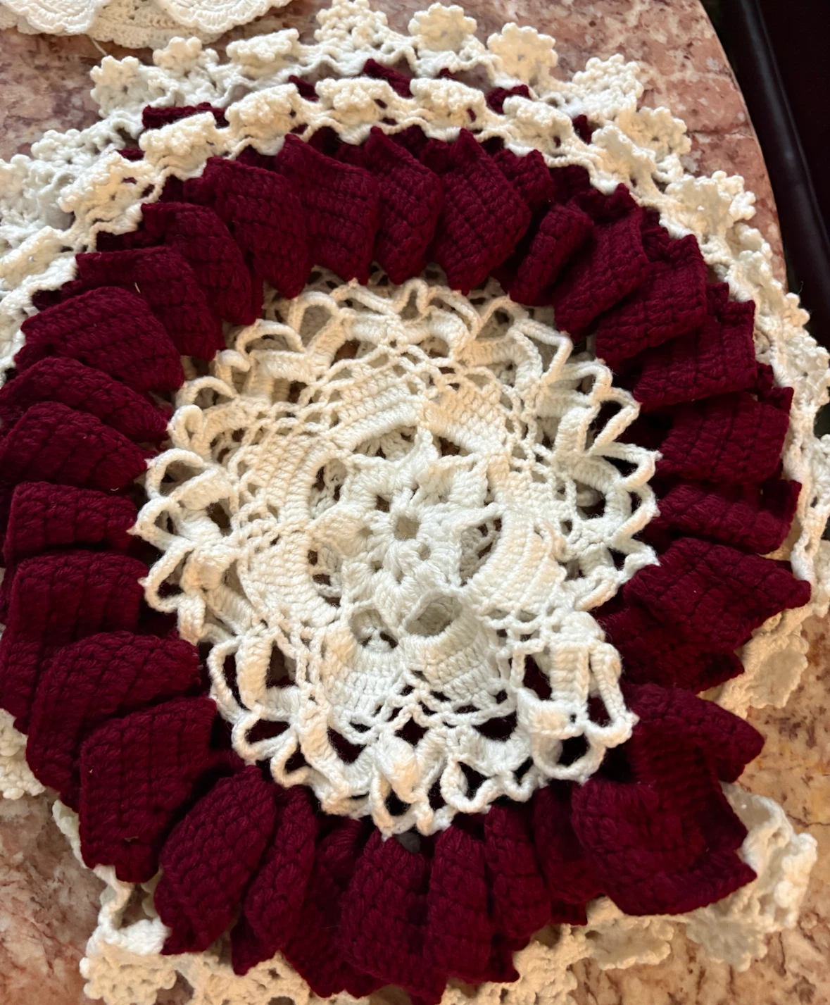 White Crochet Doilies and Table Runner - photo 3