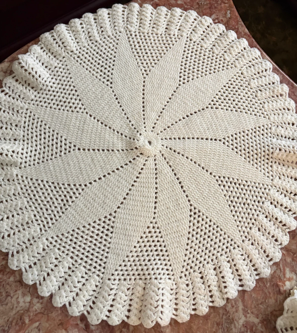 White Crochet Doilies and Table Runner - photo 4