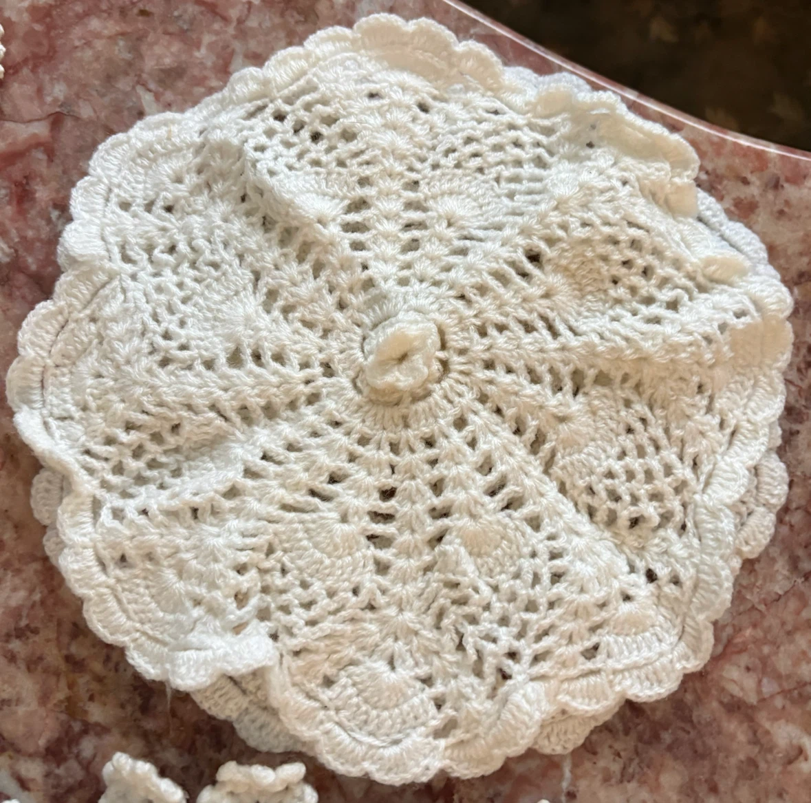 White Crochet Doilies and Table Runner - photo 5