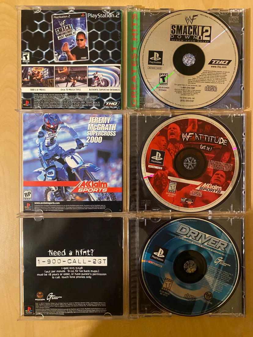 PS1 Games Bundle: SmackDown 2, WWF Attitude, & Driver - photo 2