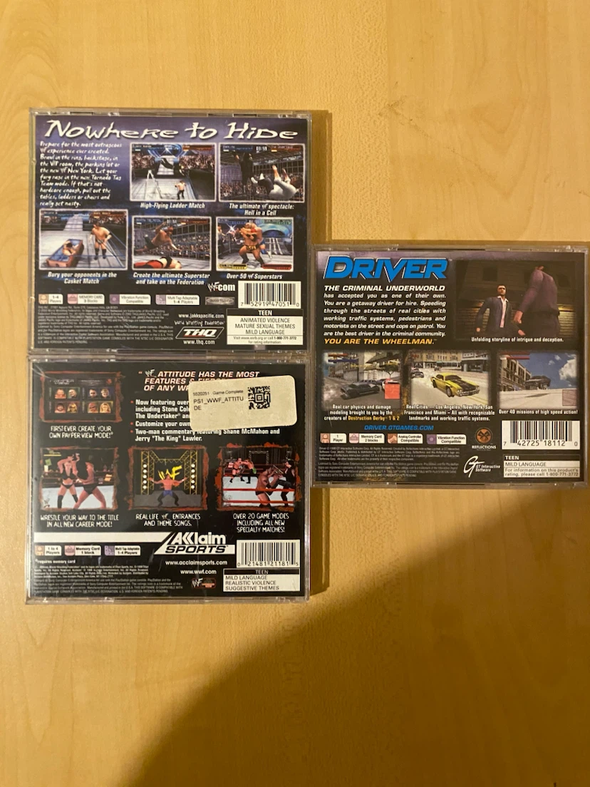 PS1 Games Bundle: SmackDown 2, WWF Attitude, & Driver - photo 3