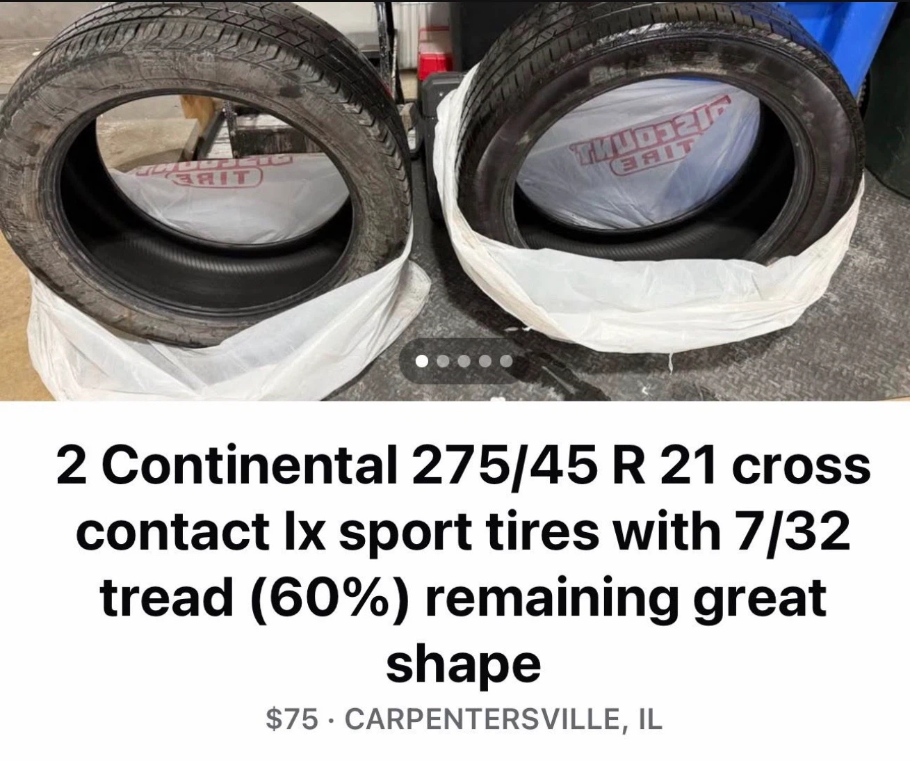2 Continental Cross Contact LX Sport Tires 275/45R21