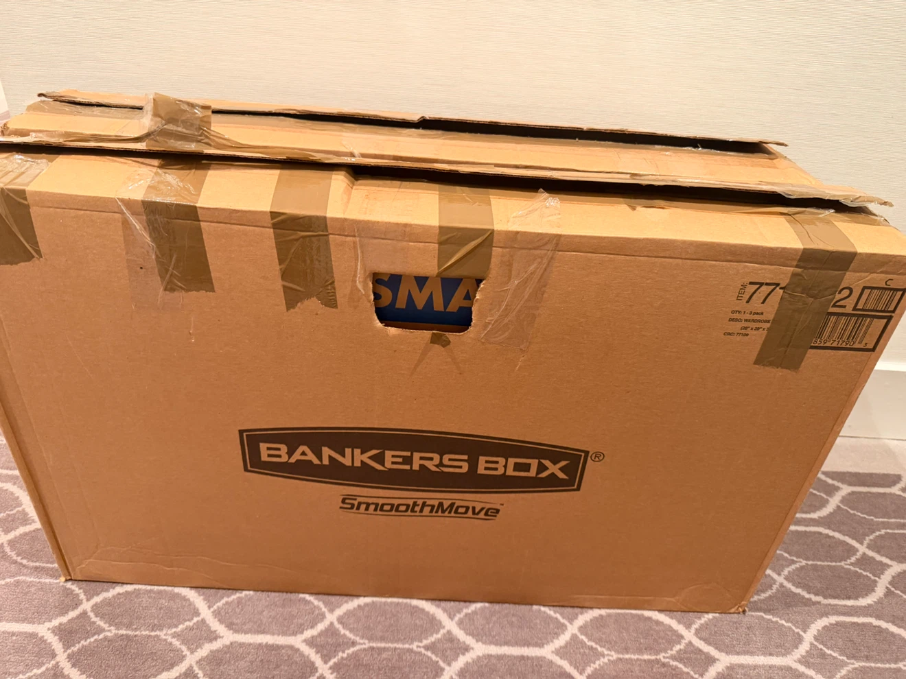 A pair of Bankers Box SmoothMove Storage Boxes