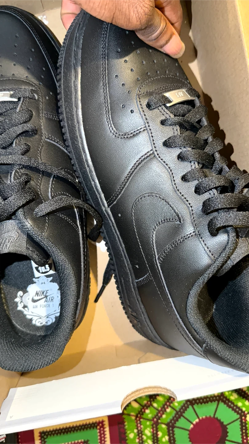 Nike Air Force 1 Black Leather Sneakers