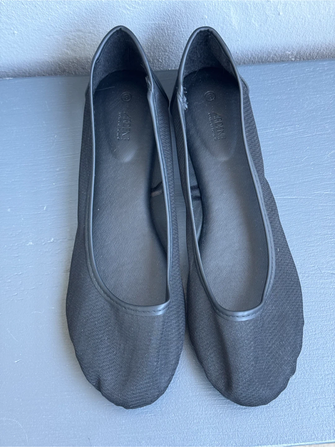 Brand New Ardene Black Mesh Ballet Flats Size 8 (Fits Larger)
