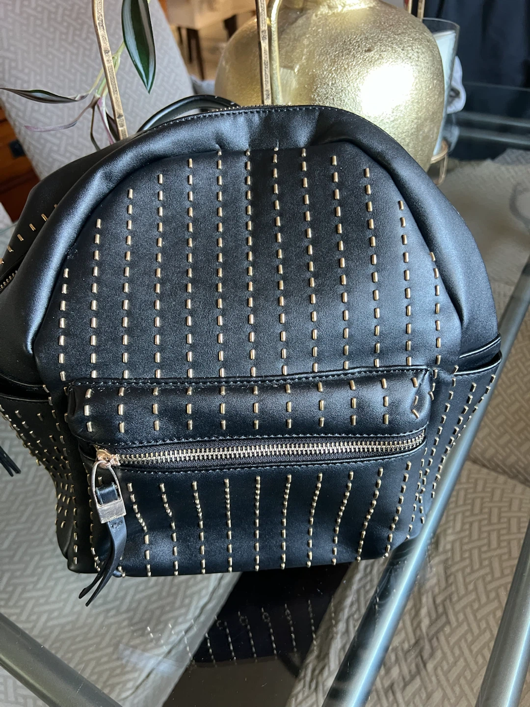 Urban Expression Black Studded Mini Backpack
