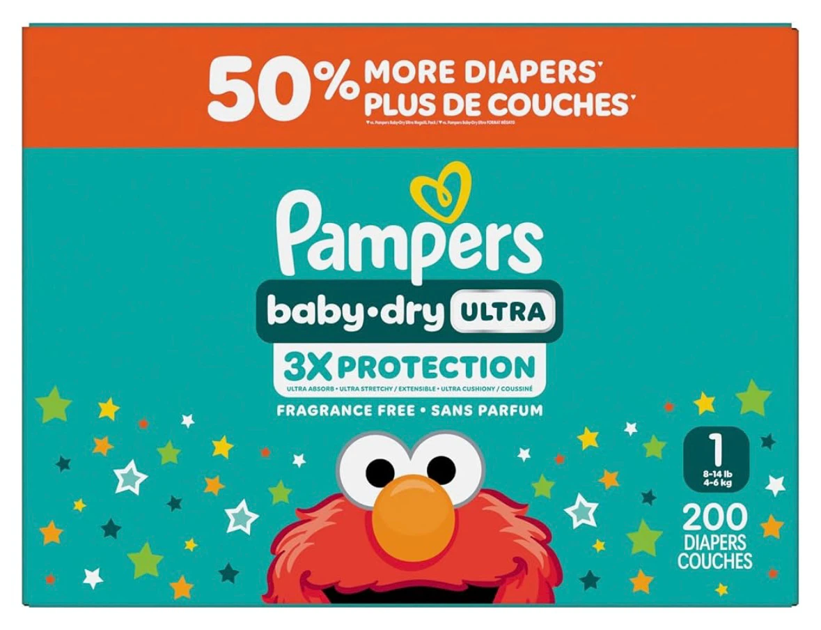 Pampers Baby-Dry ULTRA Size 1 Diapers - 200 Count