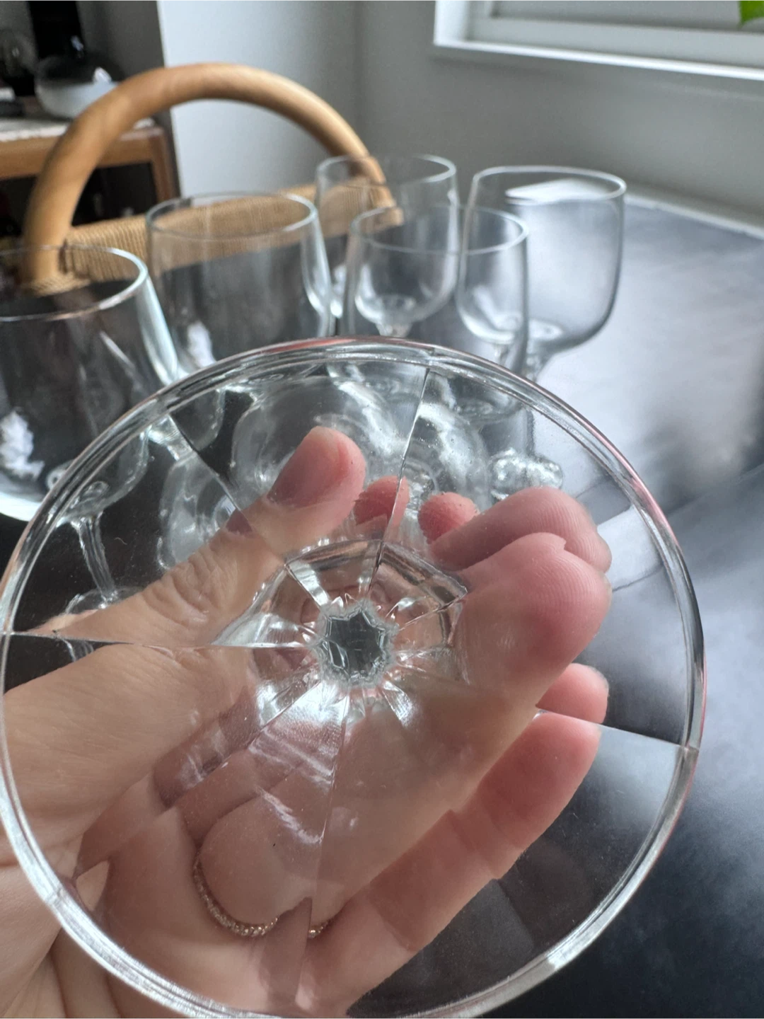 Set of 6 crystal wine glasses - photo 2
