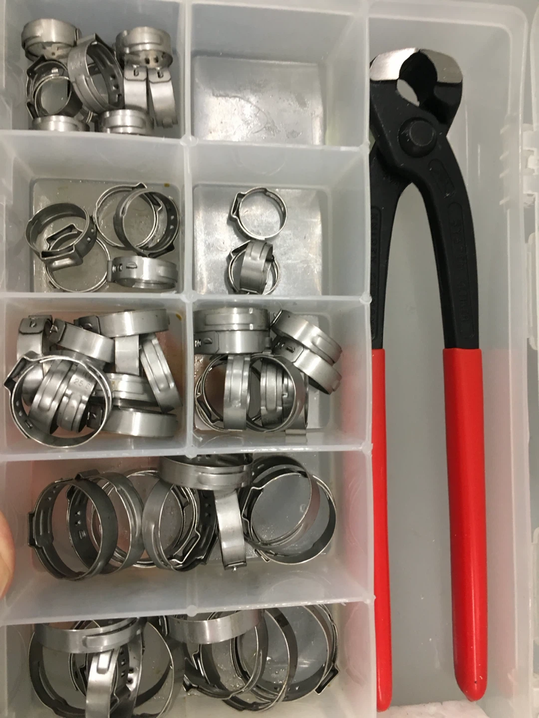 Assorted Hose Clamps with Pliers