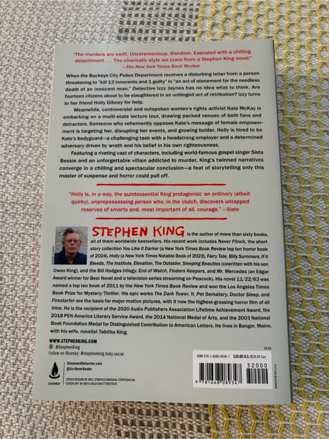 Stephen King "Never Flinch" A Novel Hardcover Book - photo 2
