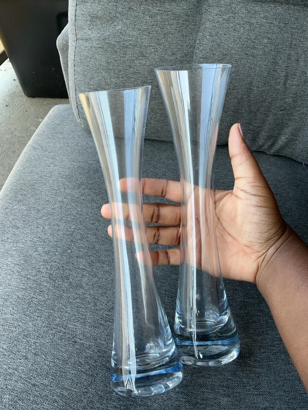 Set of 2 Clear Glass Bud Vases - photo 5