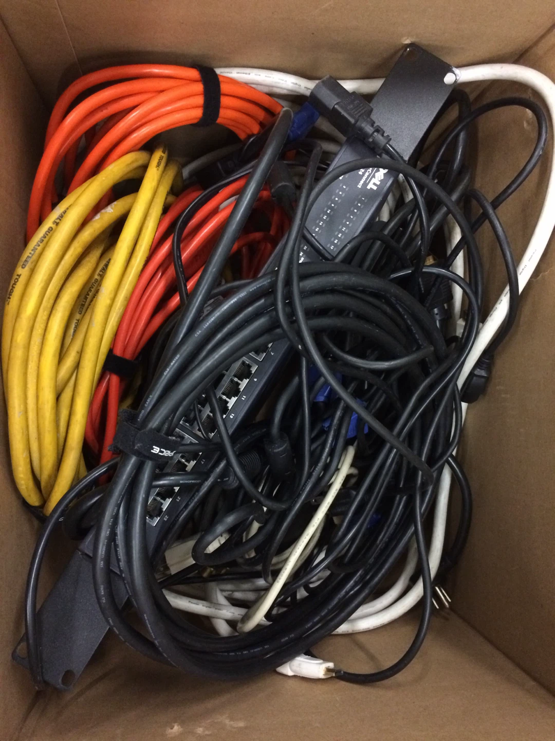 Mixed Lot of Network and Power Cables with Dell Switch