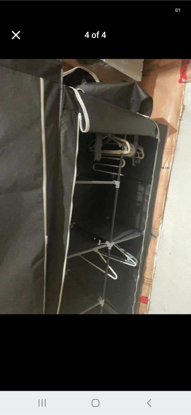 Black Portable Wardrobe Clothing Rack Storage Organizer - photo 3