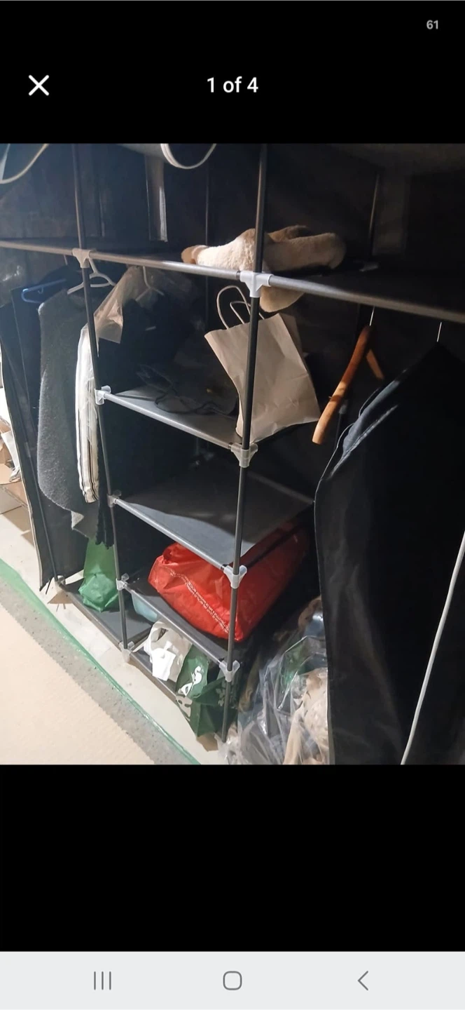 Black Portable Wardrobe Clothing Rack Storage Organizer - photo 4