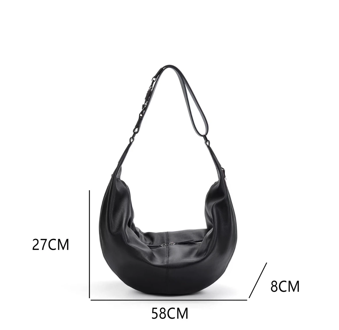 Black Leather Hobo Handbag - photo 2