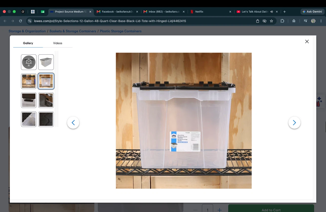 48 Gallon Clear Storage Tote with Hinged Lid - photo 3